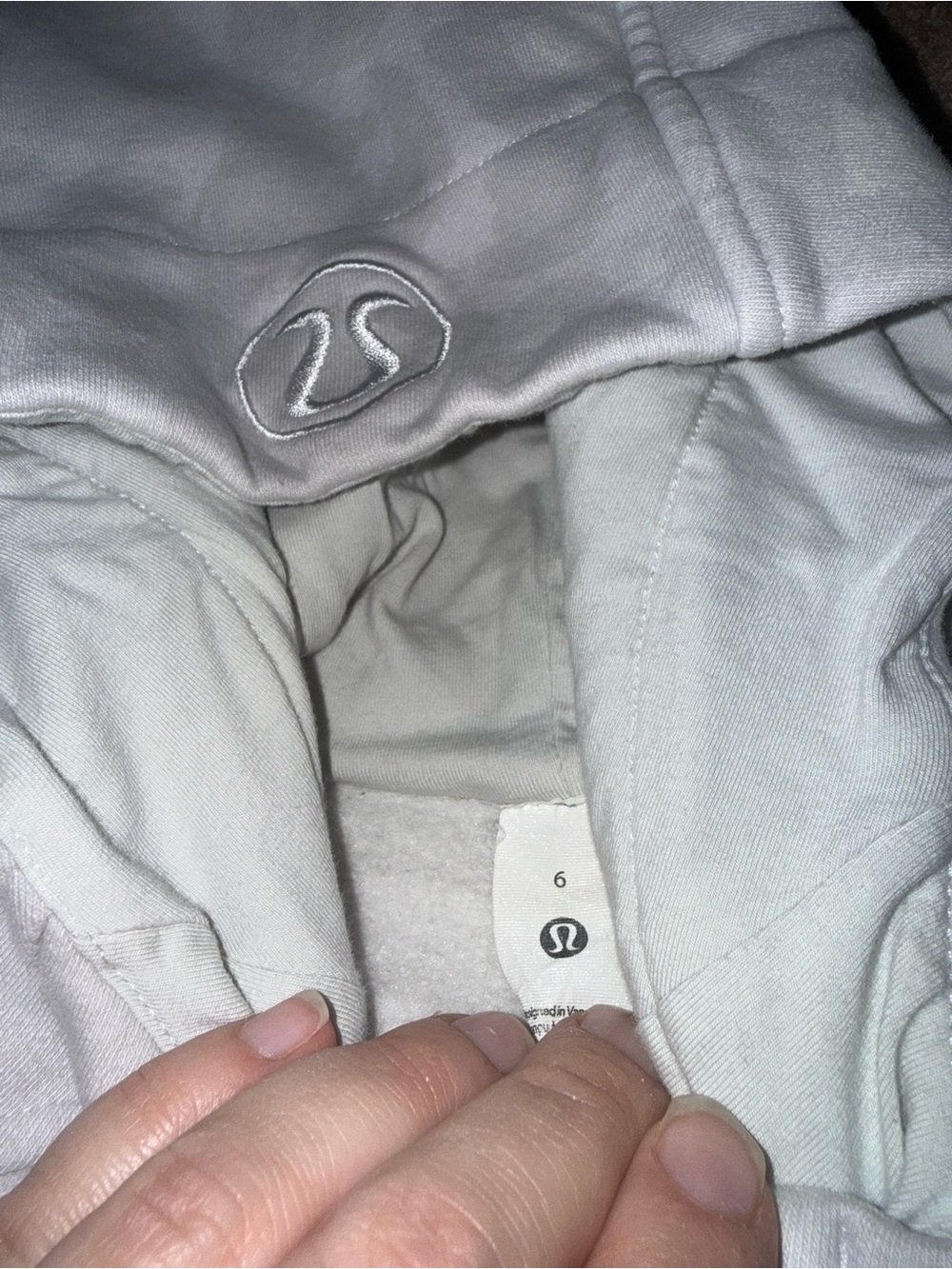 lululemon athletica White/Cream Cropped Camouflage Zip Hoodie - Picture 2 of 3